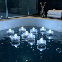 Lampu LED Selam Bentuk Bunga Plum Warna-warni Grosir, Lampu Lilin Tanpa Api Tahan Air, Dekorasi Pesta Natal Kolam Renang