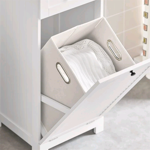 Combohome <span class=keywords><strong>Armoire</strong></span> à <span class=keywords><strong>linge</strong></span> en bois pour <span class=keywords><strong>salle</strong></span> <span class=keywords><strong>de</strong></span> <span class=keywords><strong>bain</strong></span> blanche <span class=keywords><strong>avec</strong></span> tiroir - Product Image 3