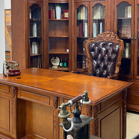 Chaise de bureau de luxe vintage en cuir véritable, chaise de direction, chaise d'ordinateur haute, chaise de bureau classique pour la maison, mobilier de bureau en bois massif sculpté