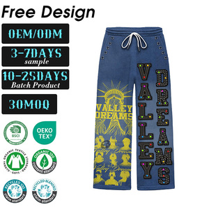 Pantalones Deportivos de Pierna Ancha de Fabricante, Logotipo Personalizado, 380 g/m², Pantalones Deportivos Gruesos 100% Algodón, Felpa Polar, Pantalones Deportivos para Hombre - Product Image 1