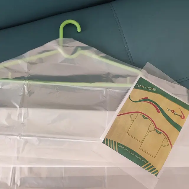 Kustom LDPE plastik dapat digunakan kembali kain putih bening setelan debu tas kemasan plastik pembersih kering garmen penutup tas pada roll