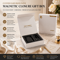 Boîte cadeau personnalisée en carton rigide avec fermeture magnétique, insert en mousse EVA pour accessoires électroniques, gaufrage