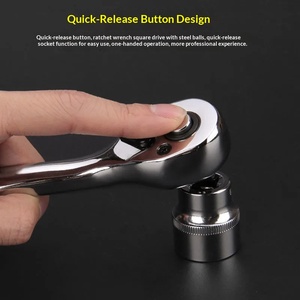 1/2, 3/8, 1/4 <strong>Ratchet</strong> Wrench <strong>Set</strong>, Complete <strong>Set</strong> Of Quick Wrench 12 Pieces <strong>Set</strong>, 72 Tooth Chrome Vanadium Steel <strong>Socket</strong> Wrench <strong>Set</strong> - Product Image 4