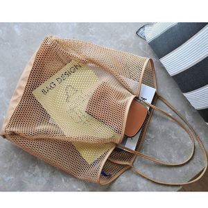 Bolso de Hombro de Malla Plegable para Mujer, Bolso de Playa de Malla Portátil para Viajes, Picnic y Vacaciones - Product Image 5