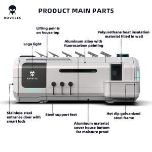 Maisons capsules spatiales en acier modernes personnalisées pour les régions froides, hôtels, résidences, villas avec des tailles réglables - Product Image 3