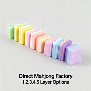 <span class=keywords><strong>Jeu</strong></span> de Mahjong 4 couches, thème vacances d'été à la plage, Mahjong américain, impression UV haute définition, tuiles vert citron pour fête au bord de la piscine avec plateau - Product Image 3