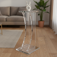 Support de haut-parleur en acrylique sur pied, pupitre de conférence en acrylique transparent, bureau d'hôtesse portable en acrylique pour événements, réceptions, églises