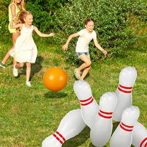 Ensemble de mini-bowling gonflable, jouet populaire pour les sports de plein air pour enfants, jeu de boules de bowling en PVC, équipement de bowling - Product Image 4