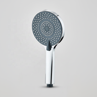 Grande douchette à main ronde à 3 modes (pluie et jet mixte) avec sorties d'eau en silicone anti-colmatage pour salles de bain