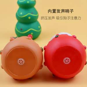 Série de jouets pour chiens de Noël transfrontalière, jouets sonores en vinyle en forme de sapin de Noël, rennes, amusants, durables, à mâcher, jouets sonores pour animaux de compagnie - Product Image 1
