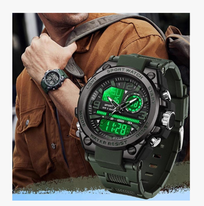Montre numérique sportive étanche à double affichage DF0823, montre électronique pour homme, vente directe, montre pour homme avec écran minéral - Product Image 6