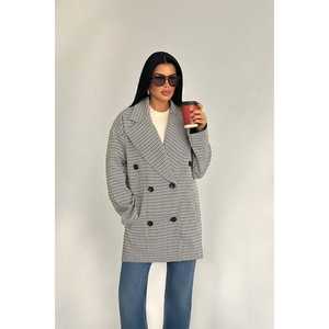 Chaqueta de Mujer con Botones y Rayas Marrones - Product Image 2