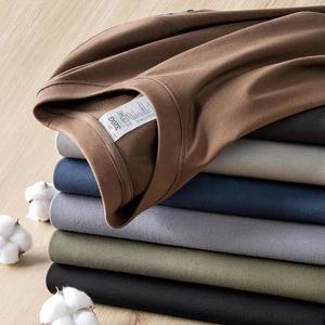 T-shirt unisexe col montant 305 GSM 100 % coton peigné respirant, coupe oversize, vierge, personnalisable avec logo, pour hommes et femmes, vente en gros - Product Image 3