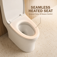 Bidet intelligent pour toilettes, lavage à l'eau chaude, siège chauffant, chasse d'eau automatique, céramique, monobloc