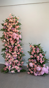 Panneau de fleurs de rose <span class=keywords><strong>orange</strong></span> M26 Arrangement de fleurs artificielles soyeuses pour les fêtes de mariage Décoration d'événement de coureur de fleurs d'allée de plancher - Product Image 6