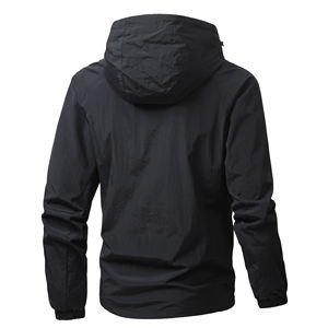 Veste décontractée pour homme toutes saisons, imperméable et coupe-vent, légère, à capuche, en nylon, avec fermeture éclair sur le devant - Product Image 5