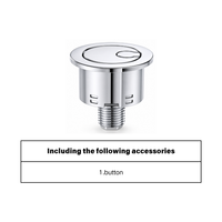 Tombol Tekan Toilet Tipe Barel JIELIN T2240 Kompatibel dengan Katup A822505500, Tombol Pengganti Berulir, Chrome Hitam Modern