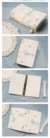 Nouvelle arrivée : Housse de carnet en tissu dentelle florale, couverture de carnet personnalisée faite à la main A5 pour la prise de notes, l'écriture, la papeterie de bureau