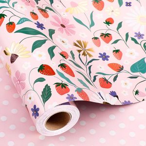Strawberry <b>Wrapping</b> <b>Paper</b> 17 Inch X 16.5 Feet Eco-Friendly Gift Craft Packaging - Product Image 1