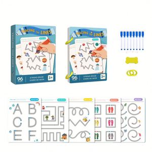 X515 Tarjetas Educativas de Escritura para Niños, Juegos de Trazado, Libro de Entrenamiento para el Control del Lápiz, Juguetes de Aprendizaje Cognitivo para Niños y Niñas - Product Image 4