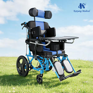 Fauteuil roulant manuel en alliage d'aluminium à prix avantageux pour enfants et adultes de 4 à 12 ans, handicapés, atteints de paralysie cérébrale - Product Image 1
