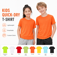 T-shirt pour enfants à séchage rapide, léger, respirant, pour l'école, le sport et les activités de plein air, couleur personnalisée, OEM