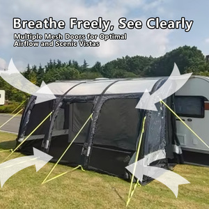 Carpa Inflable para Exteriores de 5-8 Personas, para las Cuatro Estaciones, con Tres Habitaciones, Tipo <span class=keywords><strong>Caravana</strong></span>, con <span class=keywords><strong>Toldo</strong></span> de PVC Impermeable, Resistente al Viento y a los Mosquitos - Product Image 2