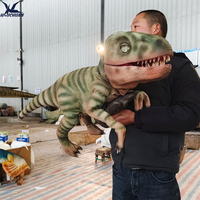 Lebensechtes Interaktives Roboter-Baby-Velociraptor-Modell, Handgehaltene Animatronische Dinosaurier-Puppe als Urlaubsgeschenk für Kinder, zum Anlocken von Menschenmengen in Einkaufszentren