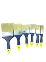 Ensemble de pinceaux de peinture industriels personnalisables en Chine manche en bois avec virole métallique matériau naturel à poils mélangés