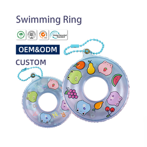 Personnalisé Acrylique Charmes Pendentif PVC Gonflable Puffed Air Natation Anneau <span class=keywords><strong>Piscine</strong></span> Gonflable Anime Shaker Sequin Bonbons Sac Porte-clés - Product Image 1