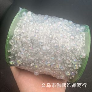 Cadena de perlas de imitación, cuentas de resina plástica blanca pura de 8+3mm, accesorios de joyería DIY para decoración de colgantes de coche, venta al por mayor - Product Image 4