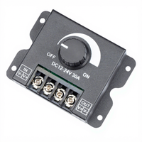 Gradateur LED Bande de lumière douce et dure Gradateur de luminosité Bouton DIMMER 12V/24V 30A