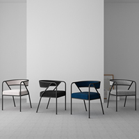 Canapé simple moderne de style nordique pour salon, fauteuil minimaliste en velours de luxe, chaise de salle à manger