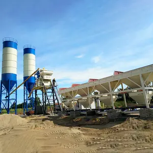 Sıcak satış Hzs75 küçük çimento fabrikası 25m 3/H-180m3/H mobil beton toplu bitki satılık