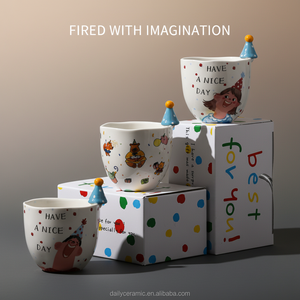 Tazza in Ceramica Personalizzata con Decorazione a Cappello da Festa, Design Cartoon, Tazza per Caffè e Tè con Confezione Regalo per Bambini e Amici - Product Image 6