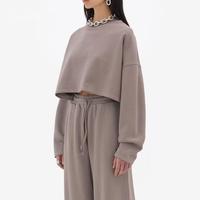 Survêtements personnalisés avec logo pour femmes, ensemble 2 pièces de haute qualité, sweat-shirt en polaire polyester coton, pantalon large, vêtements pour femmes