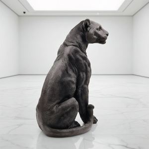 Elegante Estatua de Pantera Negra de Resina - Diseño Artístico de Ángel del Amor, Escultura para Regalo de Hogar y Negocios, Decoración de Paisajes Exteriores - Product Image 1