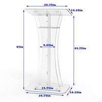 Pupitre de bureau portable en acrylique transparent moderne de qualité supérieure, personnalisé avec impression sérigraphique, épaisseur sur mesure, marque YAGELI, pour église