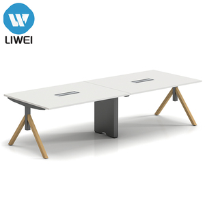 Mesa de Conferencias Profesional Compacta y Moderna de Madera LIWEI, Función de Reuniones, Ecológica, Extensible, Modular, Ajustable - Product Image 2