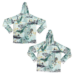 Camisa de Pesca con Capucha para Hombre, Protección Solar UPF50+, Estampado de Peces, Secado Rápido, Manga Larga, Ropa Deportiva para Pesca al Aire Libre - Product Image 1