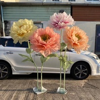 Ensemble de fleurs de pivoine en soie faites à la main de luxe, fleur géante artificielle pour décoration de la maison, toile de fond de mariage, vitrine de magasin