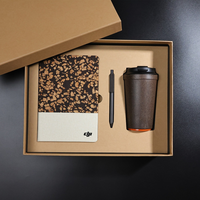 Coffret cadeau écologique pour carnet de notes en liège et marc de café avec logo personnalisé tasse à stylo journal cadeau d'entreprise pour le bureau