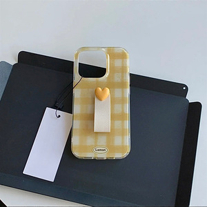 Minimalist Plaid Heart <b>Ring</b> Buckle Double Layer <b>Phone</b> Case For IPhone17Promax 16 15 14 13 Women - Product Image 3