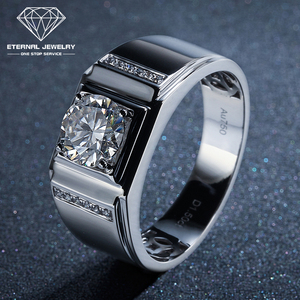 Factory <strong>Price</strong> Men's Fine S925 Silver 9k 10k <strong>14k</strong> 18k 24k Pure <strong>Gold</strong> <strong>White</strong> Yellow 1 Carat Moissanite Natural Diamond Wedding Ring - Product Image 1