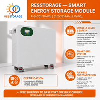 Batterie LiFePO4 murale 16 kWh 48 V 314 Ah pour stockage d'énergie domestique avec BMS à équilibrage actif, communication CAN et garantie de 5 ans