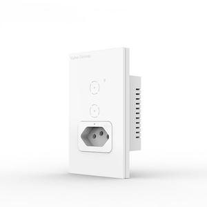 Brazilian standard wall <b>switch</b> graffiti WiFi smart socket wall socket voice control metering <b>remote</b>, with Brazilian smart socket - Product Image 4