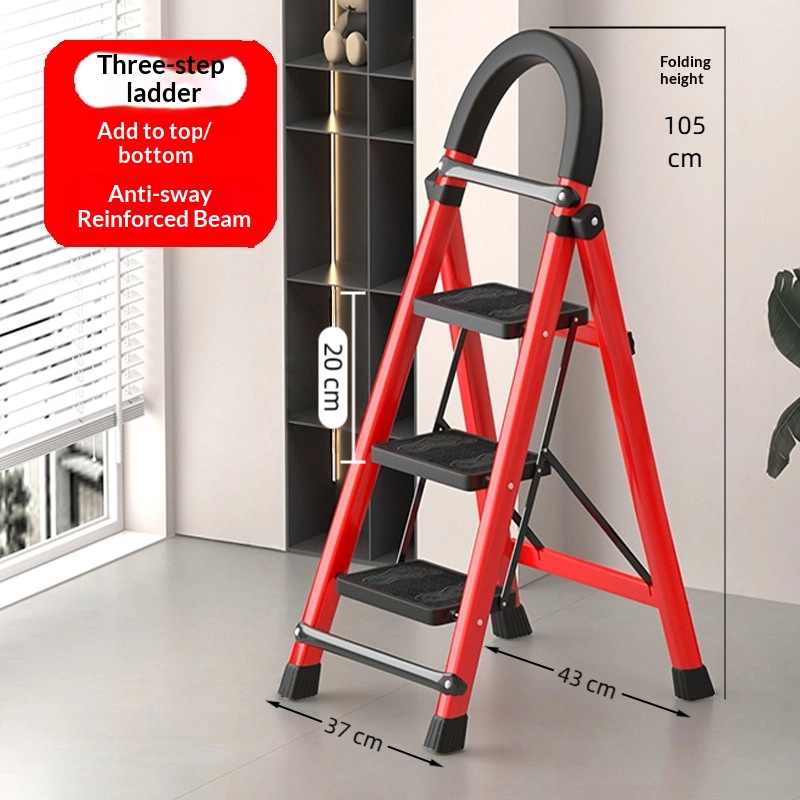 (Viga Reforzada Antivuelco) Roja Engrosada de 3 Peldaños