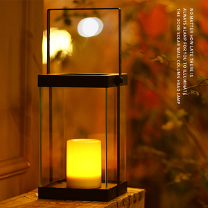 Lanterne <span class=keywords><strong>solaire</strong></span> LED en métal et verre, luminaire décoratif de jardin, bon marché, prix Direct d'usine, v - Product Image 4