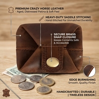Dompet Mini Pria dengan Saku, Penutup Ritsleting, Fungsional, Kulit PU, Tahan Air, Tempat Koin
