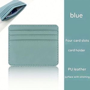 Portefeuille multi-cartes en similicuir, couleurs unies, porte-cartes en similicuir, portefeuille à 4 emplacements, pochette, designs de logo personnalisés - Product Image 5